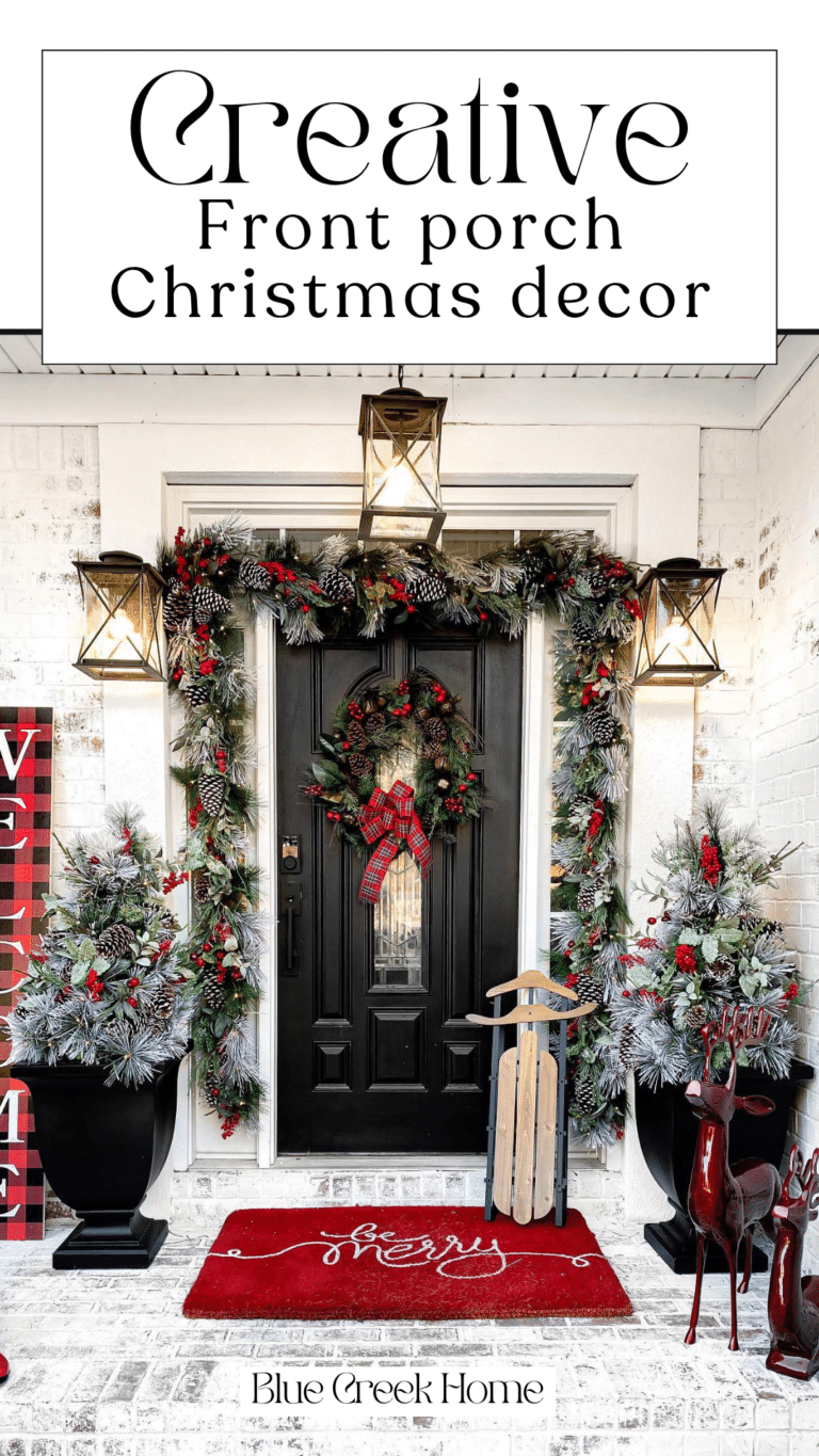 front porch Christmas decor