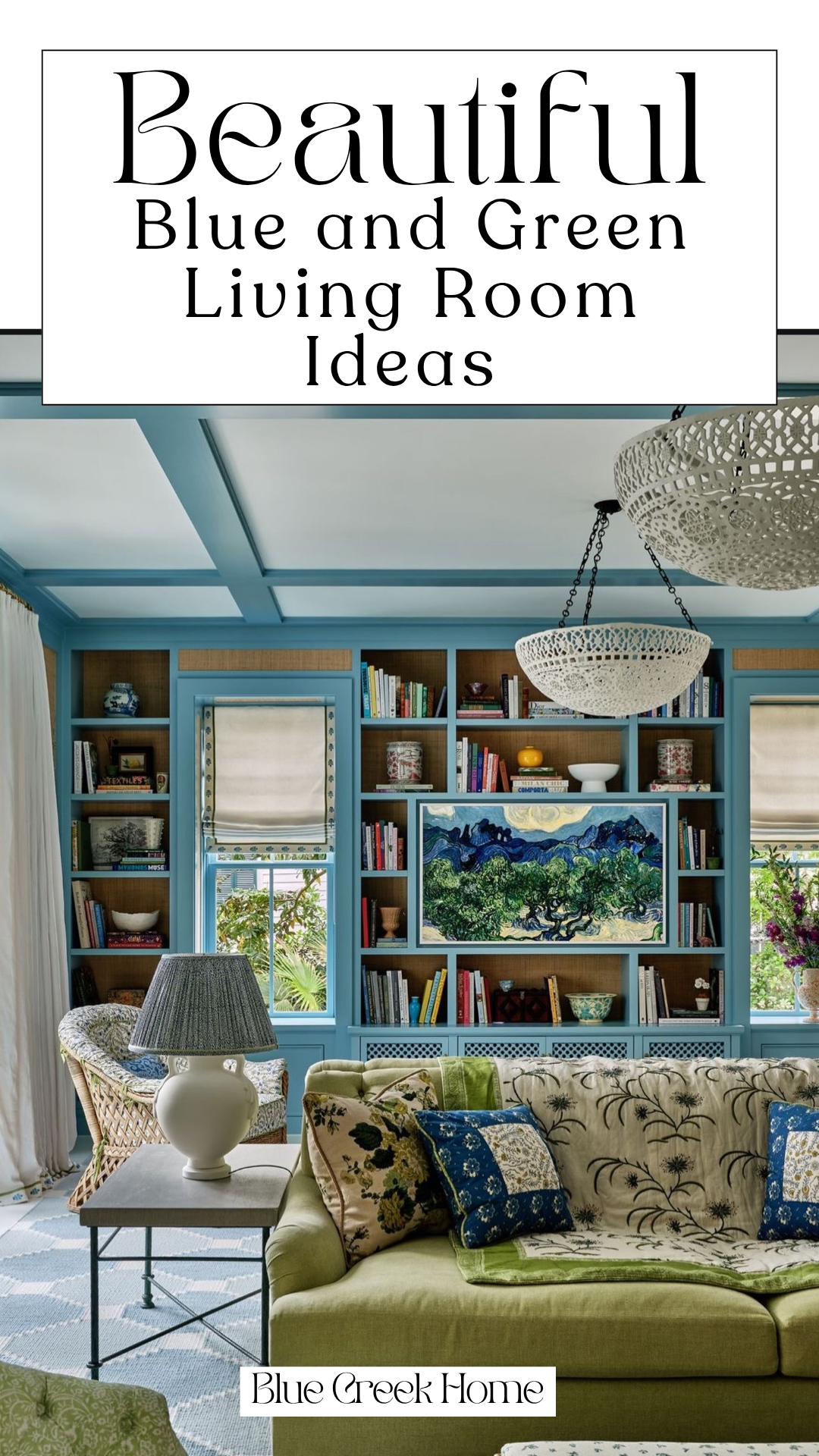 Blue and Green Living Room