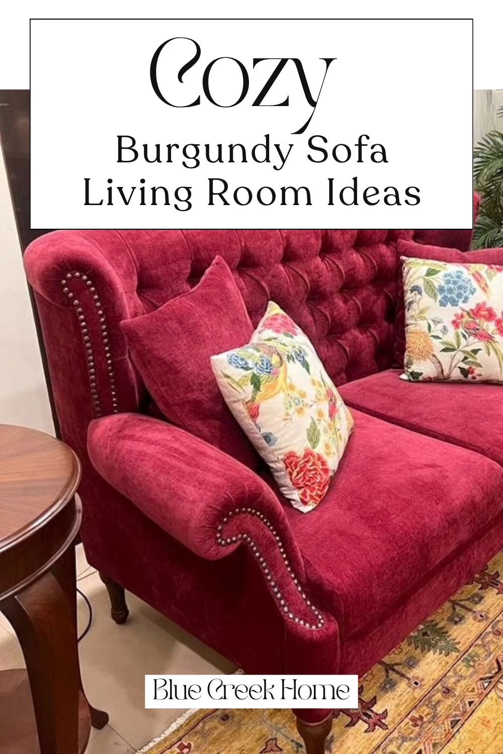Cozy Burgundy Sofa Living Room Ideas