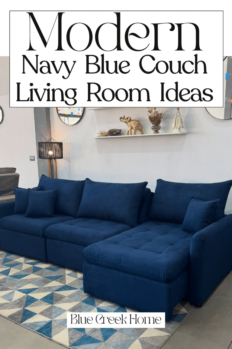 Modern Navy Blue Couch Living Room