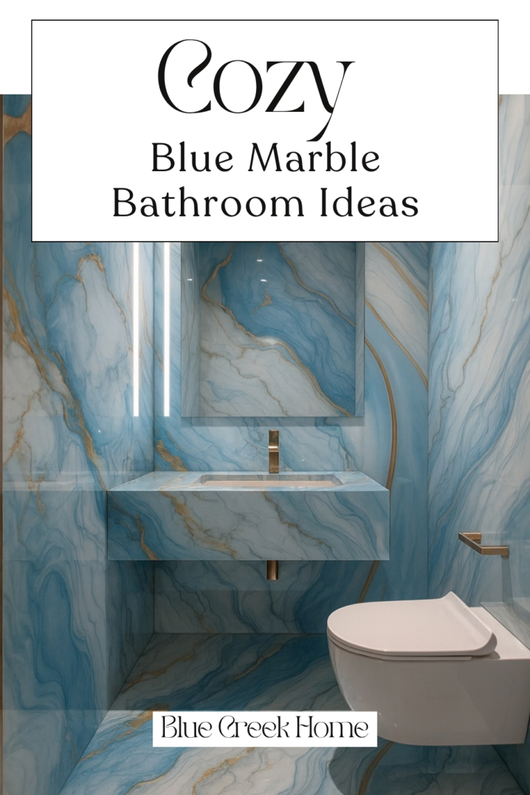 Cozy Blue Marble Bathroom Ideas
