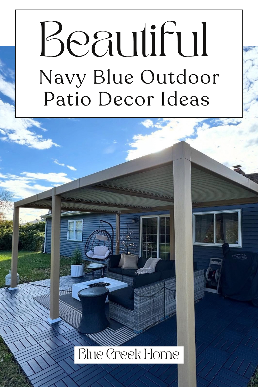 Beautiful Navy Blue Outdoor Patio Decor Ideas